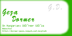 geza dormer business card